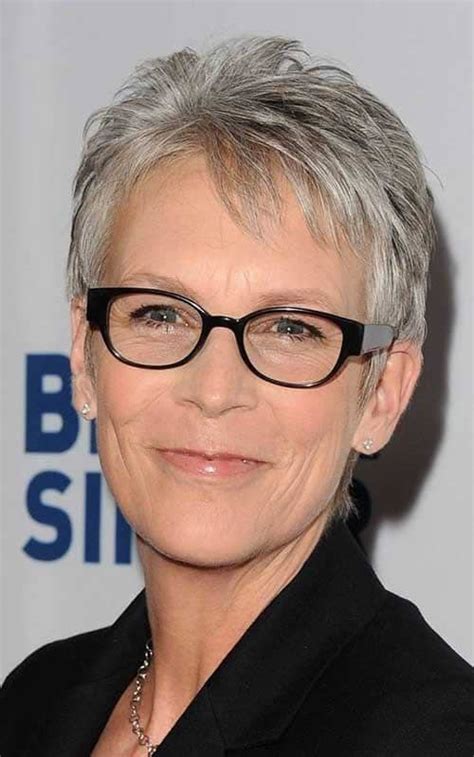Short hair over 60 with glasses - 15. Short Wedge Haircut for Gray Hair. Wedge haircuts for women over 60 with angular features can create a unique and modern appearance, adding a touch of softness to their style. To achieve this look, style your strands to the side and tousle roots a little to boost the inner volume of your hair.
